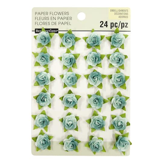 Blue Mini Paper Flower Embellishments By Recollections&#x2122;